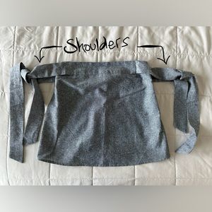 Lulu’s blue cotton linen crop top off the shoulder tie ups XS